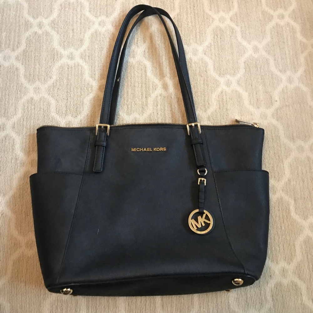 Michael Kors Voyager Grossgrain Leather Tote Bag